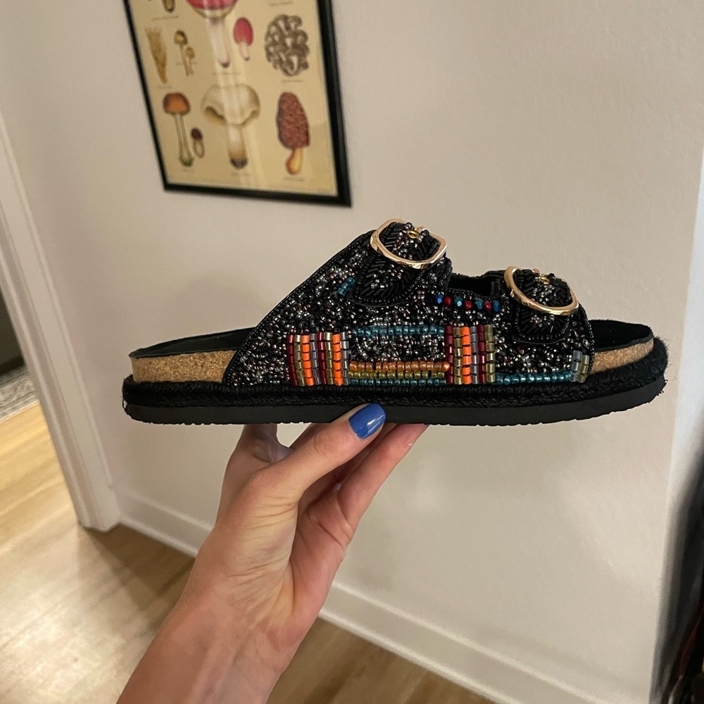 House of Harlow Beaded Slides